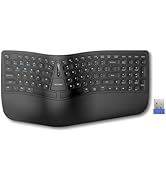 TECKNET Wireless Ergonomic Keyboard Rechargeable, 2.4G+Bluetooth Ergo Cordless USB Computer Keybo...