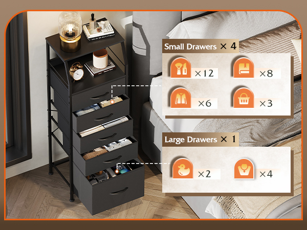 nightstand with storage open shelf