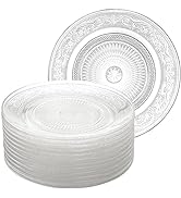 Frcctre 12 Pack Glass Salad Plates, 7 Inches Glass Fruit Dessert Plates, Clear Glass Appetizer Di...