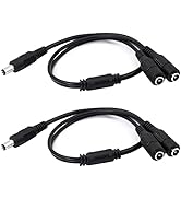 GINTOOYUN DC Y Splitter Cable 1 Male to 2 Female,5.5mm x 2.1mm DC Power Extension Adapter Cable,f...