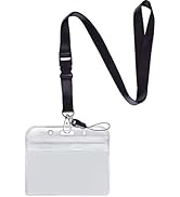 YOUOWO Lanyard with Badge Holder Black Neck Strap Detachable Buckle Lanyard with Horizontal id Na...
