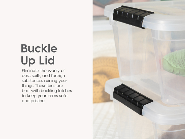Buckle up lid stays in place, forget about dust getting into your items.