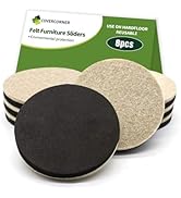 COVERCORNER Felt Furniture Sliders for Hardwood Floors 8 PCS - 3 1/2 inch Furniture Moving Slider...