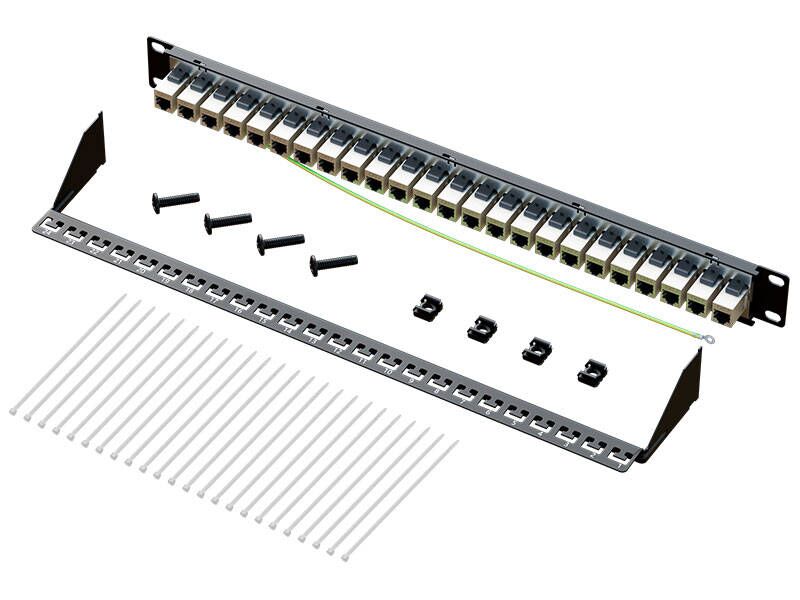 Through Coupler 1U Cat7 Patch Panel