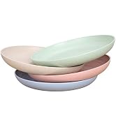 LuckyZone 7.8 Inches Unbreakable Wheat Straw Plates - Reusable Plate Set - Dishwasher &amp; Microwave...