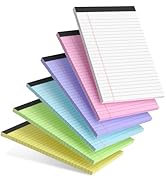 AILZFEI 6pcs Small Note Pads 5x8 Colored Legal Pads Paper College Ruled Notepad Clear Print Writi...