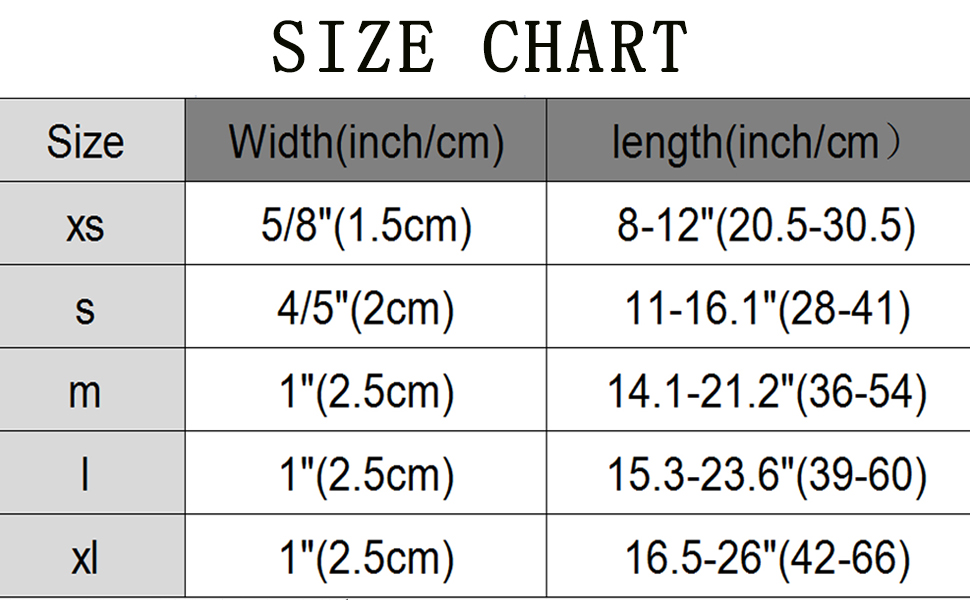 SIZE CHART
