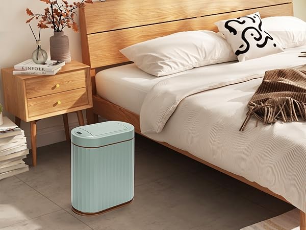 Green motion sensor smart trash can butterfly lid 9 bedroom