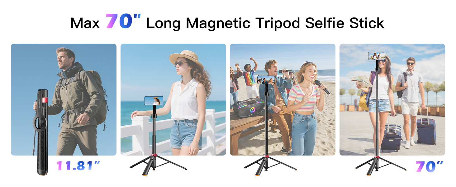 [1s-Open] Magnetic Phone Tripod for iPhone MagSafe