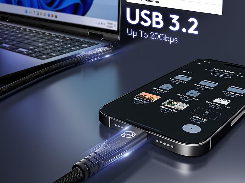 usb c 3.2 gen 2x2 high speed data transfer cable 20gbps 10gbps 5gbps 40gbps