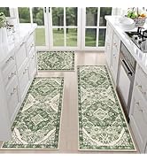 Farmhouse Kitchen Rugs Sets of 3 Non Slip Washable Kitchen Rugs and Mats Boho Kitchen Mats f...