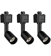 mirrea H Type Track Lighting Head to GU10 Base Adapter Light Direction Adjustable Pack of 3 (Black)