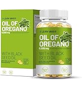ZAYMAN Oil of Oregano Softgels 6000mg with Black Seed Oil 200mg | Non-GMO Plant-Based Carvacrol &amp;...