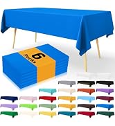 Smiry Disposable Table Cloth - 6 Pack, 54 x 108 Inch Table Cloths for Parties, Decorative Tablecl...