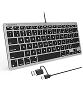 TECKNET Wired Keyboard for MacOS Devices with Dual Interface, Slim Mac Keyboard, Comfortable Ergo...