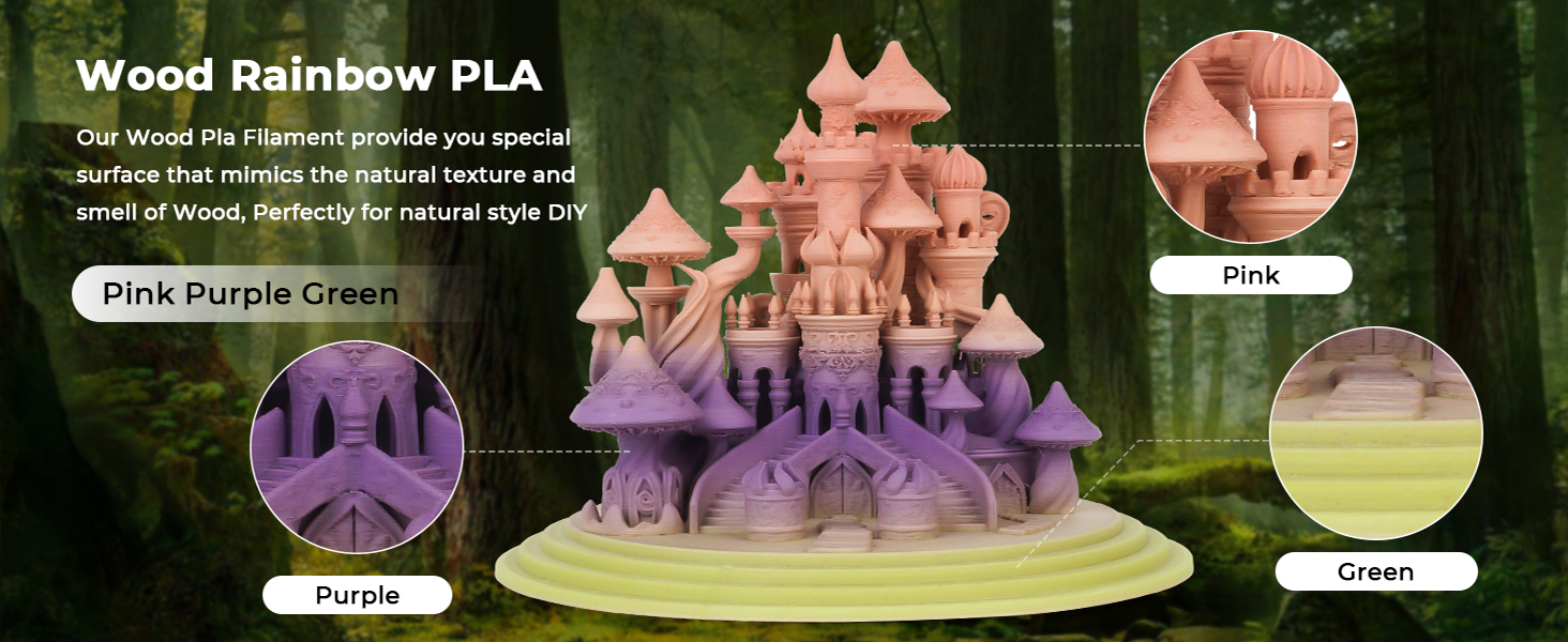 rainbow wood pla