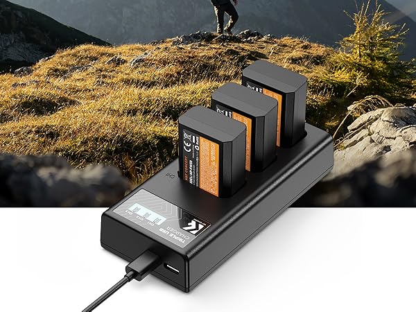 3 pack NP-FW50 battery with 3-slot charger