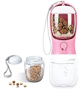 AVELORA Dog Water Bottle,Portable pet Water Bottle with Food Container,Outdoor Portable Water Dis...