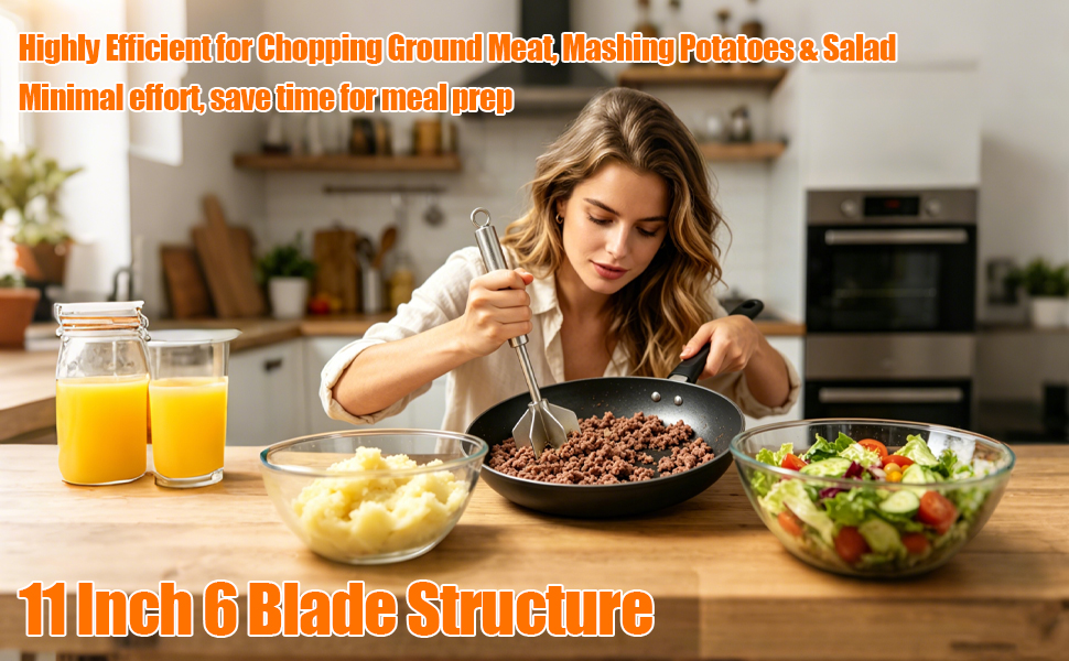 Highly Efficient for Chopping Ground Meat Mashing Potatoes &amp;amp; Salad