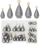 UperUper Fishing Weights Sinkers Kit, 25pcs Various Bass Casting Weights Drop Shot Sinkers Catfis...