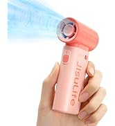 JISULIFE Portable Handheld Fan Life9, Turbo Power High Speed Air [18H Max Cooling Time], 5 Gear W...
