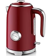 SUSTEAS Electric Kettle - 57oz Hot Tea Water Boiler with Thermometer, 1500W Fast Heating Stainles...