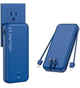 Nusyddy Portable Charger, 12000mAh 22.5W Fast Charging Power Bank with Built-in Cables &amp; Wall Plu...