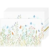 Bayson 50 Pack Disposable Meadow Flowers Paper Placemats Summer Floral Table Place Mats for Dinne...