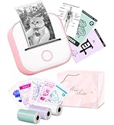 Memoking Mini Sticker Printer - T02 Mini Thermal Printer Wireless Inkless Label Maker Portable St...