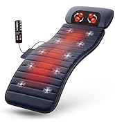 THERAZZAGGE Full Body Massage Mat with Heat, Independent Shiatsu Neck Massager Pillow, 10 Vibrati...