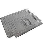 PAGGED Grey Bathroom Rug Set of 2 Memory Foam Bath Mat Set Non Slip Washable Floor Mats Soft Abso...