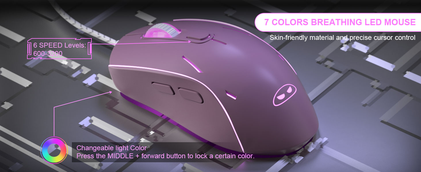 7 COLORS BREATHING LED MOUSE