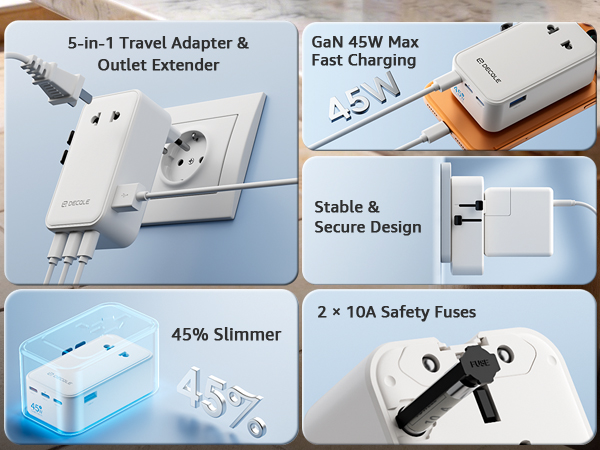“Air” Universal Travel Adapter. Power your journey, connect the world.