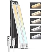 Under Cabinet Lighting 16'' Motion Sensor 5CCT Dimmable 78-LED Light, 2000mAh Rechargeable Closet...
