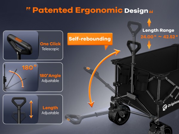 anti-drop extended patented adjustable ergonomic handle up to 42.52&amp;amp;#39;&amp;amp;#39;