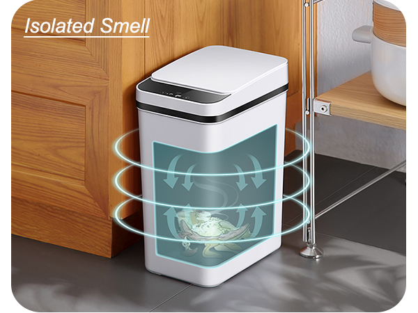 Yatmung Touchless Bathroom Trash Can - 2.5 Gallon Smart Trash Can Sensor Motion