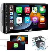 Double Din Car Stereo Radio Audio Receiver Compatible with Apple Carplay, Android Auto, Mirror Li...