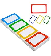 FungLam 4 Colors Plain Name Tag Stickers 200 Labels for Office, School, Teachers, Meeting and Mai...