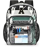 ZORFIN Clear Backpack for School: Large Clear Bookbag with Padded Straps - Heavy Duty PVC Transpa...