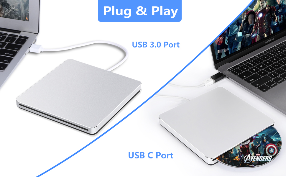 usb cd dvd drive external cd/dvd player for laptop disc drive reader cd burner pc desktop windows 11