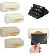 JINGIHE 4 Pcs Trash Bag Holder with 200 Garbage Bags, Adhesive Space-Saving Plastic Bag Dispenser...