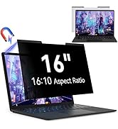 Magnetic 16 Inch Laptop Privacy Screen for 16:10 Computer Monitor, Removable Anti Glare Blue Ligh...
