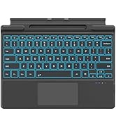MoKo Keyboard for Surface Pro 11/10/9/8/X, 7 Color Backlight Keyboard for Surface Pro 11 2024, Wi...
