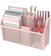 DALTACK Magnetic Pencil Holder Shelf for the Whiteboard 3-Grid Mesh Pen Refrigerator Organizer Lo...