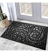Bulijojo Front Door Mat Outdoor Entrance,Durable Heavy Duty Welcome Mat,Thick Absorbent Natural R...