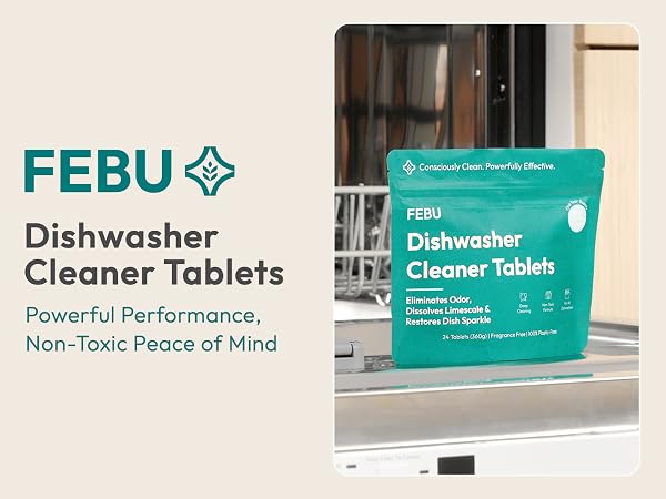 FEBU non-toxic dishwasher machine cleaner tablets