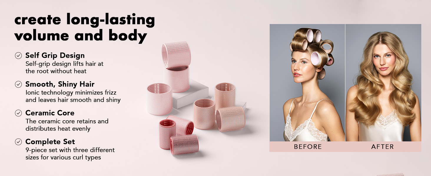 create long lasting volume and body with these ceramic core hair rollers