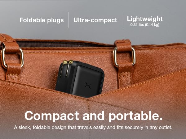 Powered by GaN technology, the usbc chargers are compact and portable with foldable plugs