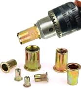 Zinc Plated Carbon Steel Rivet Nut Flat Head Insert Nutsert Pack of 50