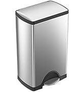 simplehuman 38 Liter / 10 Gallon Rectangular Kitchen Step Trash Can, Brushed Stainless Steel